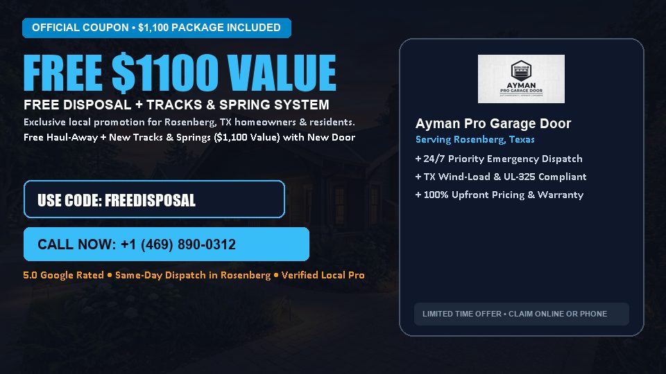Ayman Pro Garage Door FREE Haul-Away & Heavy-Duty Tracks with New Door